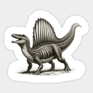 Black and White Dinosaur Sticker